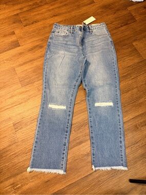 Jelly Jeans Washed Blue Straight-Leg Distressed Jeans